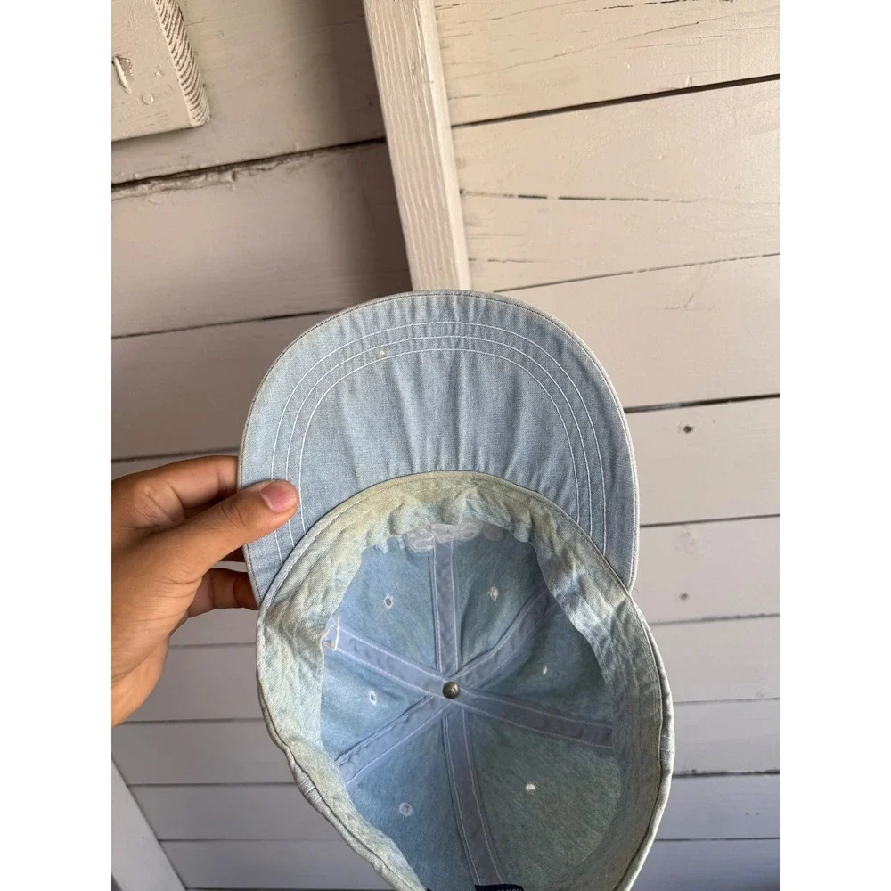 Vintage Polo Ralph Lauren US-93 Denim Hat Light Wash Made in USA Large